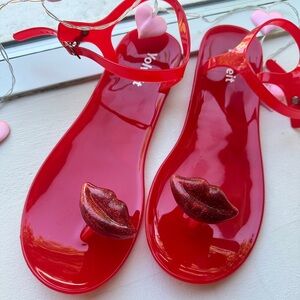 NWT | Gorgeous Red Sandals with lips design🔥💋